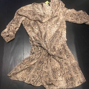 Bcbg snakeskin/python patterned romper tie waist